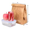 Foldable Reusable Leakproof Food Container Large Capacity Lunch Bag Waterproof Thermal Insulation Kraft Paper Aluminum Foil 211104