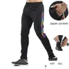 Hommes pantalons de course entraînement de football avec pantalon de poche à glissière Jogging Fitnessentraînement Sport