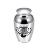 Aluminium legering poot crematie urns hangershouders houder houderde Memorial Mini Jar ketting 70x45 mm vergrendelingsgordel cadeau fluwelen tas