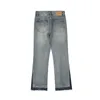 Jeans pour hommes High street ins même micro corne lâche décontracté cousu trou jeans