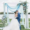 Corredor de mesa de gasa European American Style Cena decora hilado para el país de boda azul romántico 5pcs 210708