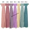 Crinkle 쉬폰 Hijabs 스카프 여성 Pleated Bubble 쉬폰 Hijab 대형 크기 이슬람 여성 베일 주름 긴 Shawls 단계