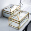 Caixas de tecido guardanape caixa titular de vidro luxo guardanapo dispensador desktop armazenamento casa de banho restaurante