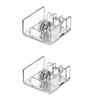 Ящики тканей Салфетки 2 шт. Квадратный четкий акриловый коктейль салфетка держатель бумаги сервита диспенсера коробка бар Caddy для обеденного столового