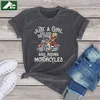 Femmes Biker coton t-shirt fille juste un qui aime les tatouages et les motos harajuku femmes kawaii mode tee tops 210720