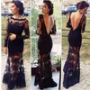 Sexy kant backless avondjurk formele jurken pure lange mouwen partij geïnspireerde jurken vestidos