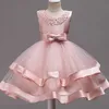 Bebé niños niña infantil flor princesa fiesta tutú vestido niños boda dama de honor niño encaje vestido de navidad vestidos ropa Q0716