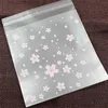50 pcs Plástico transparente flores de cerejeira auto adesivo auto selagem Sacos pequenos para embalagem jóias doces presente de jóias