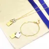 Fashion Necklace Bracelet Jewelry Sets man Lady Women Metal Engraved Initials Double Square Pendant Nanogram Tag Necklace Bracelet1901608