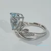 S925 Silver Topaz Crown Ring Ladies Noble Ring med Side Stones Luxury Gifts Wedding Rings