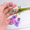 Cute Creative Letter Alphabet Acrylic Keychains Women Key Chains Rings Car Bag Tassels Pendent Keyring Charm Gift Accessory