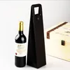 PU Lederen Wijn of Champagne Gift Wrap Tote Travel Bag Enkele Wijnfles Carrier Case Organizer Geschenken Tassen