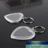 TEH 10pcs Photo Keychain Heart Transparent Blank Acrylic Insert Photo Picture Frame Keyring Key Holder DIY Split Ring Gift