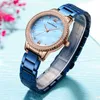 Mini Focus Kobiety Zegarek Słynne Luksusowe Marki Eleganckie Ladies Wrist Watches Diamond Quartz Wristwatch Blue Zegarki dla kobiet 210527