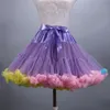 Vuxen kort tyll pettiskirt färgglad tutu kjol crinoline jupon saia för kvinnor 210306