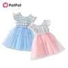 Summer Baby / Toddler Rainbow Stars Mesh Splice Dress 210528