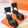 2021 Summer Fashion Women Sandals Flats Flats Sexy Caving High Boots Men Gladiator Sandalo Donna Flat Casual Flat Ladies Beach Roman Sandall con scatola di grandi dimensioni 35-45