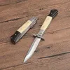 Ny taktisk vikkniv D2 Satin Blade Cow Bone Handle Outdoor Camping Handing EDC Pocket Knives With Nylon Bag