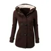 Women Basic Jackets Camel Coat Spring Autumn Women's Overcoat Zipper Horn Button Outwear Jacket Female Hooded S-5XL 210922