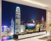 Обои на стенах настенная роспись Гонконг Ночь Яркие огни Обои на заказ телевизор на диване гостиной