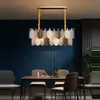 LED ما بعد الحداثة الفولاذ المقاوم للصدأ آرت ديكو مصمم الثريا الإضاءة بريق تعليق الإنارة لامبين لغرفة الطعام