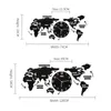 120cm 펀치 DIY 검은 아크릴 세계지도 대형 벽 시계 현대 디자인 스티커 무음 시계 홈 거실 부엌 장식 29276853