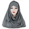 2021 stirn Kreuz Haar Schal Einfarbig Gestrickte Turban Muslimischen Stirnband Islamischen Damen Turban Haar Hut Kappe Kopftuch