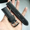 Watch Bands 20 21 22mm Handmade Thick Section Black Strap Band Genuine Leather Men's Belt Upscale Texture Cowhide Watchbands Deli22