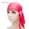 Moda Solid Durag Accessori per capelli Cofano traspirante in raso di seta e berretto a turbante Copricapo Cappelli per berretto fedora per adulti