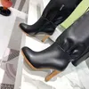 Натуральная кожа красный бежевый холст через колено ботинок 2021 дизайнер женские сапоги на молнии шнурки повседневные туфли мода высокий каблук женщин роскошные кроссовки коробки большого размера 41 42