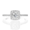 Cluster Rings Classic100% Silver 925 Smycken för kvinnor 18K Vit Guldfärg 5mm Skapat Moissanite Diamond Wedding Party Ring