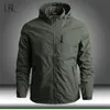 zipper hooded jacket military
