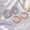 Hoop & Huggie Gold Silver Color Big Chain Circle C-shaped Earrings Exaggerated Large Huggies Party Jewelry Ear Rings For Women289V