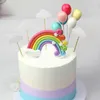 Autres fournitures de fête festives Rainbow Cake Toppers Drapeaux Décor Enfants Fille Anniversaire Topper Cuisson Dessert Top Cupcake Décor de mariage 296K