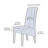 Grote XL Jacquard Dining Chair Cover Stretch Spandex Elastische Lange Slipcover Case voor Keuken Banket S 211116