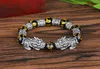 Imitation of Natural Obsidian Pure Silver Pi Xiu Armband Retro Thai Sex Ord Buddha Bead Hand String Smycken Wealth Armband