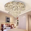 Ceiling Lights LED Modern Stainless Steel Crystal Round RGB Dimmable Lights.LED Light For Foyer