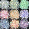 Glitter de unha 50g/bolsa luminosa em pó de cromo brilhante brilho brilhante nas lantejoulas de cores do gradiente escuro para maquiagem artesanato diy suprimentos prud22