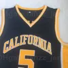 NCAA California Golden Bears College 5 Jason Kidd Jersey Mannen Basketbal University Black Team Kleur voor Sport Fans Ademend Shirt Pure Cotton Goede Kwaliteit