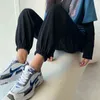 Calças mulheres sweatpants feminino e menina estética streetwear harajuku estilo coreano sexo mulher sólida moda casual solto chic ins y211115
