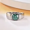 宝石のバレエリンググリーンモアッサナイト1ct 925スターリングシルバーリング女性/男性の素晴らしいジュエリーの女性のウェディングギフト