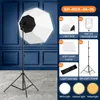 Фотография Softbox Kit Портативный восьмиугольника Softbox 70W Светодиодная света яркость вспышки зонтика с 2 м стенд фото студия аксессуары