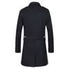 Navy Blue Wool Coat Business Casual Brand Clothing Winter Luxury Högkvalitativ Tjock Varm Double Row Button Mäns Slim Coat 211122