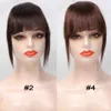 Natural Human 3 Clips 3D Blunt Cut OverHead Bangs Clip In Hair Extensions Non-Remy 2.5"x4.5" 613 #1B #2 Brown