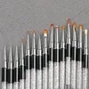 Multifunctional Nail Brushes 15 Pcs Set Nails Drawstring Pens Fashion Crystal Manicure Drawing Brush for Beauty Salon