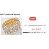 Wedding Jewelry Luxury Full Crystal Rhinestones Gold Color for Women Bride Stretch Rope Wide Bracelets & Bangles Gift