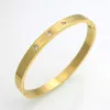 Merk Rvs Armbanden Armbanden 3 Kleur Manchet Armband Voor Vrouwen Romeinse Letters Crystal Sieraden Gift voor Meisjes Q0719