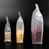 재사용 가능한 밀폐 식품 저장 가방 젖빛 투명 플라스틱 파우치 플랫 바닥 밑바지 가방 커피 차