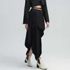 Twotwinstyle jupe à ourlet irrégulier pour femmes taille haute patchwork plissée plus taille lâche une ligne jupes style de mode féminine 210619