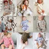 Dziecko Unisex Długie Rękaw Pajaciki Jesień Zima Przylotów Leopard Banan Rainbow Pattern Onesie Niemowlę Bawełniane Ubrania 210619